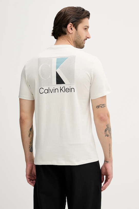 

Хлопковая футболка Calvin Klein, бежевый