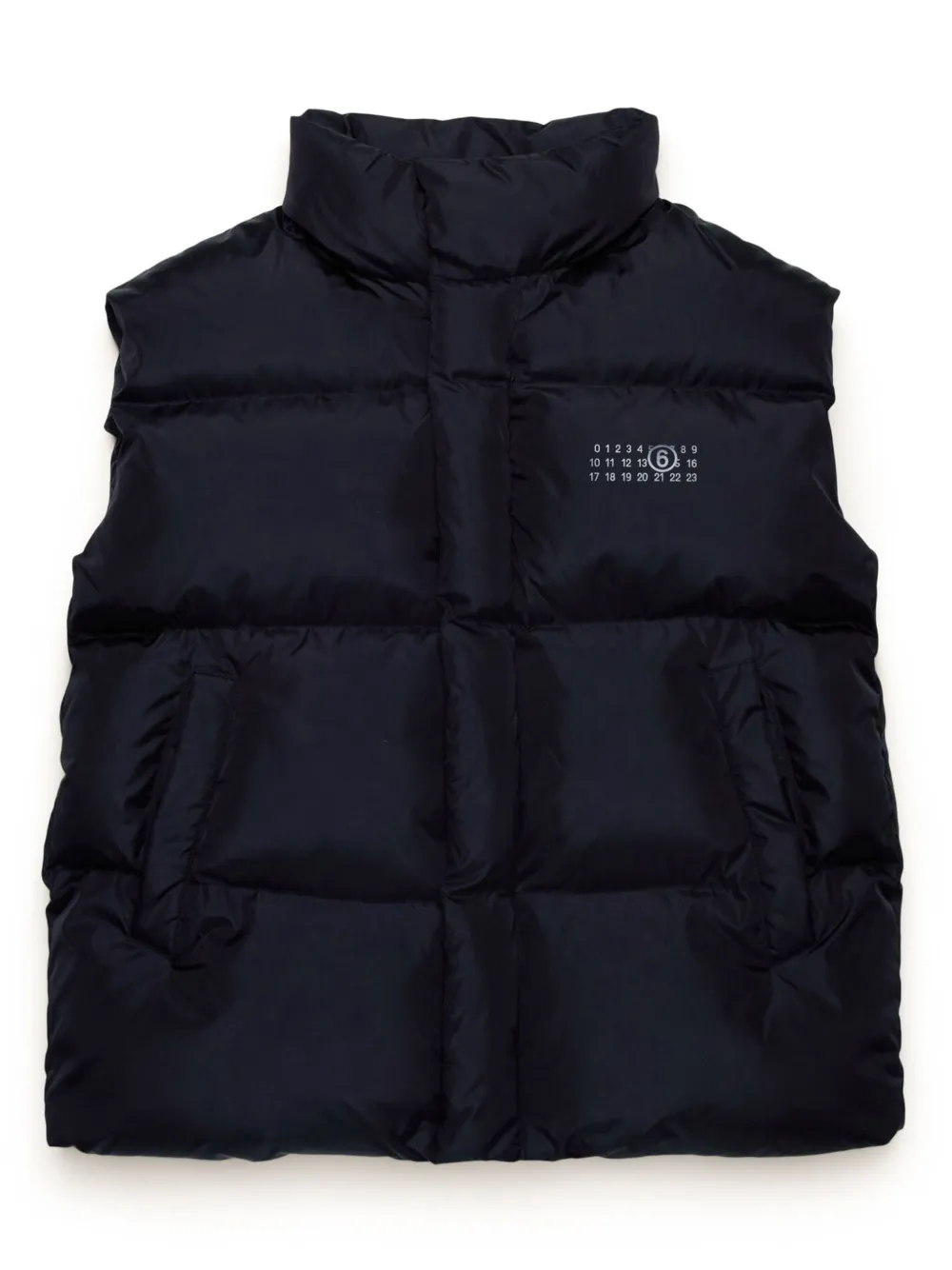 

Стеганый жилет с принтом MM6 Maison Margiela Kids, черный
