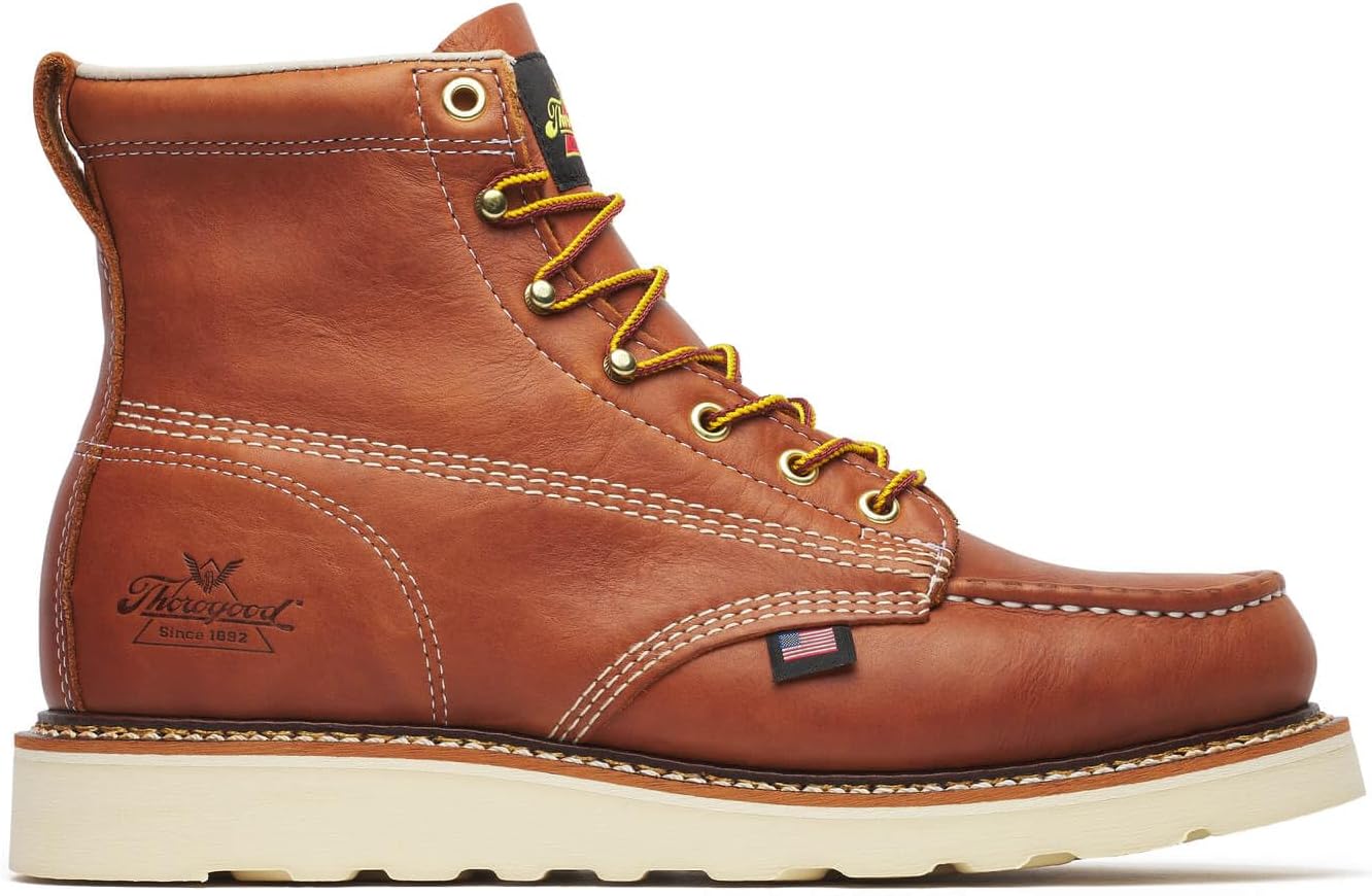 Мужские ботинки Thorogood American Heritage 8 с круглым носком, водонепроницаемые с композитным защитным носком и подошвой MAXWear, Tobacco — фото 2