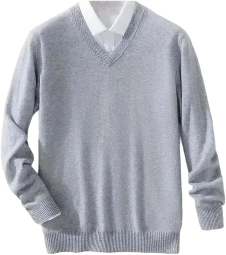 

Мужской свитер из кашемира и хлопка с круглым вырезом