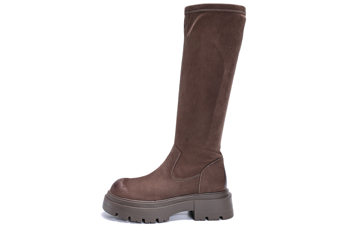 Сапоги женские Кофе Eblan, цвет Brown Fleece-lined