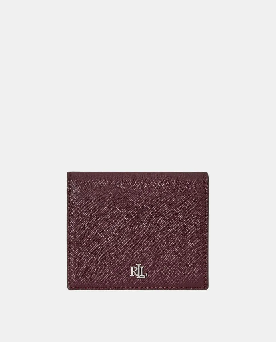 

Компактный кожаный кошелек через плечо Lauren Ralph Lauren, гранатовый