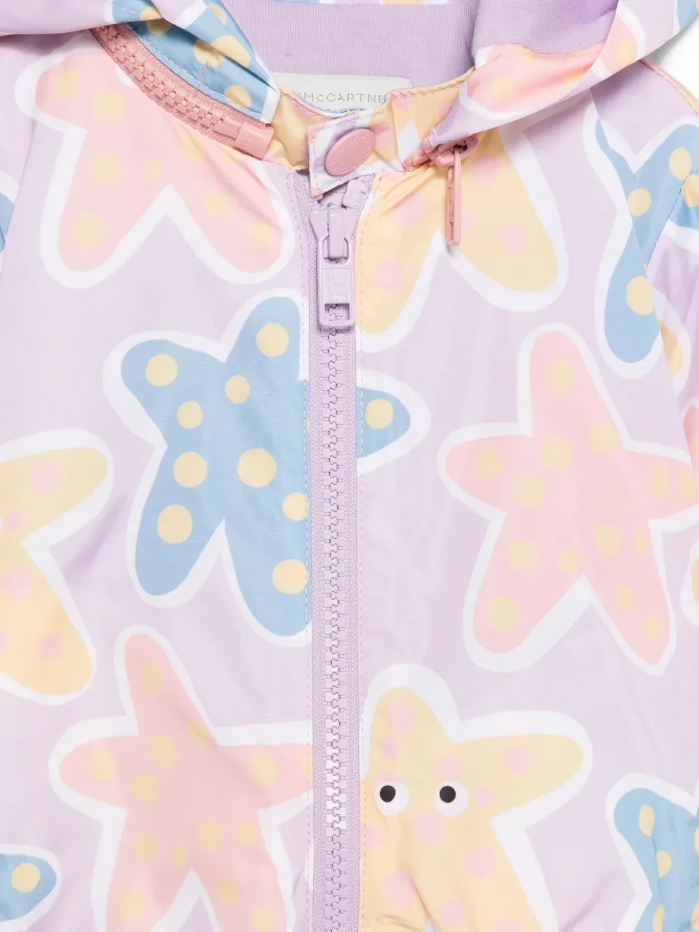 Куртка с капюшоном и принтом морских звезд Stella McCartney Kids, фиолетовый — фото 3