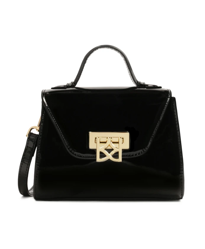 

Элегантная лакированная сумочка с ручкой Kazar, черный