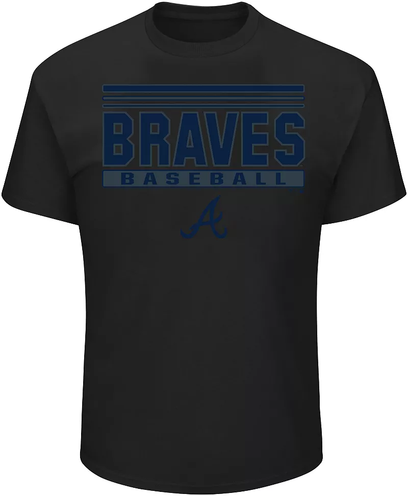 

Мужская черная футболка MLB Atlanta Braves Big and Tall Stack Pop Pop Fanatics