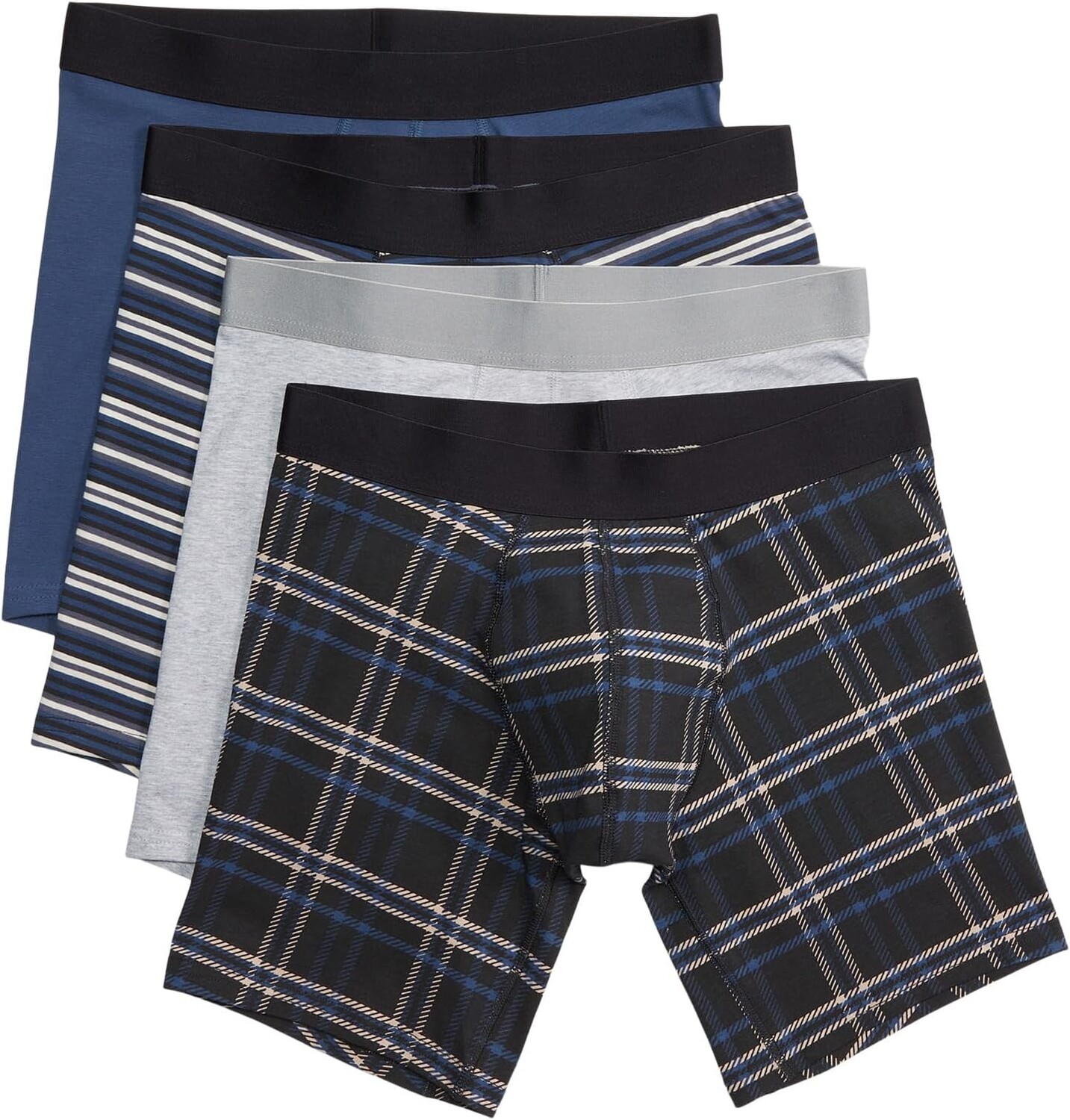 

Боксеры PACT Extended Boxer Brief 4-Pack, цвет Striped Plaid