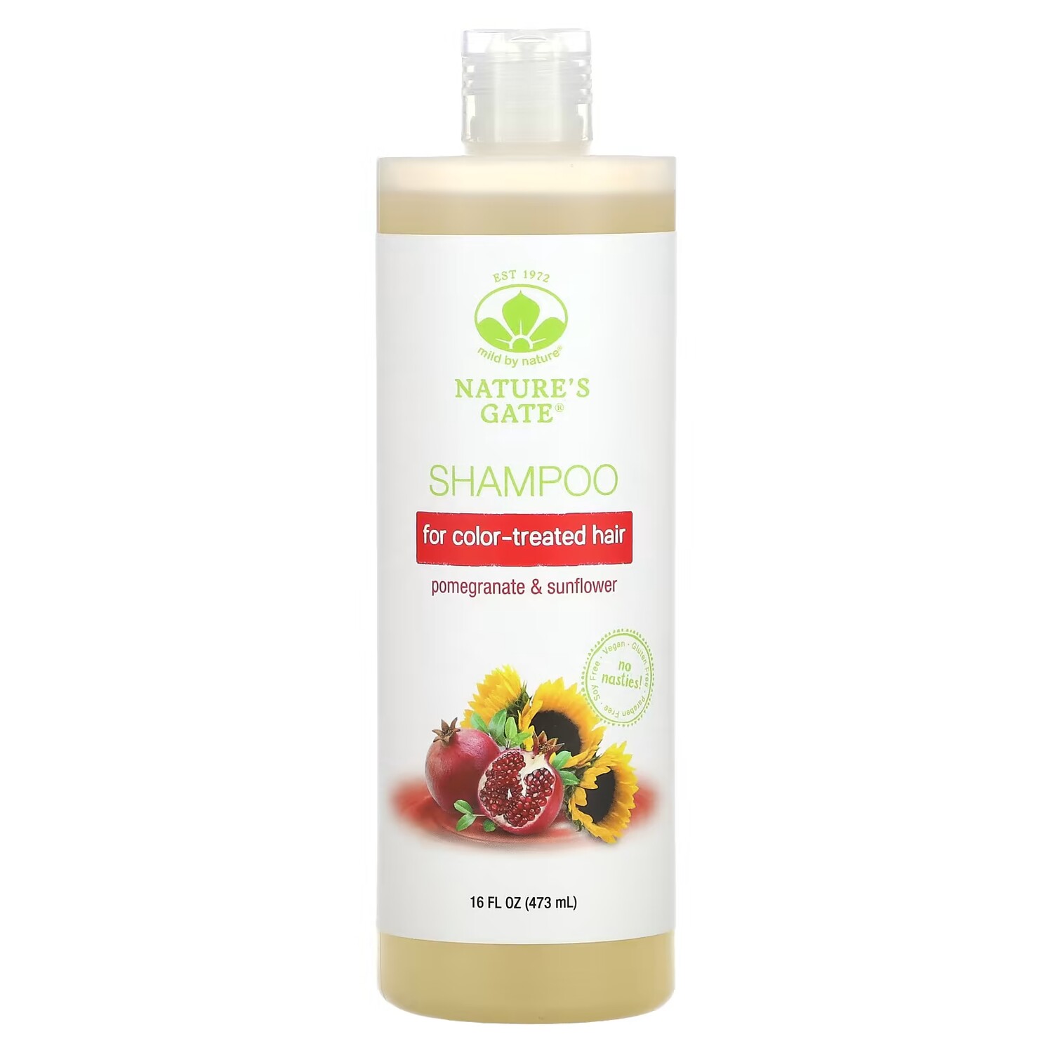 

Шампунь Mild By Nature «Гранат и подсолнечник» для окрашенных волос, 16 жидких унций (473 мл)