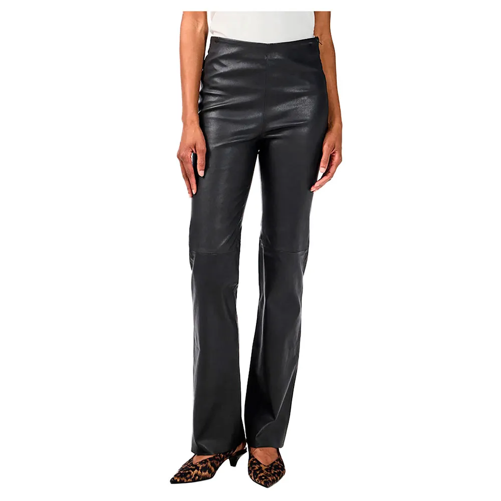 

Брюки Yas Zellu Bootcut Leather, черный