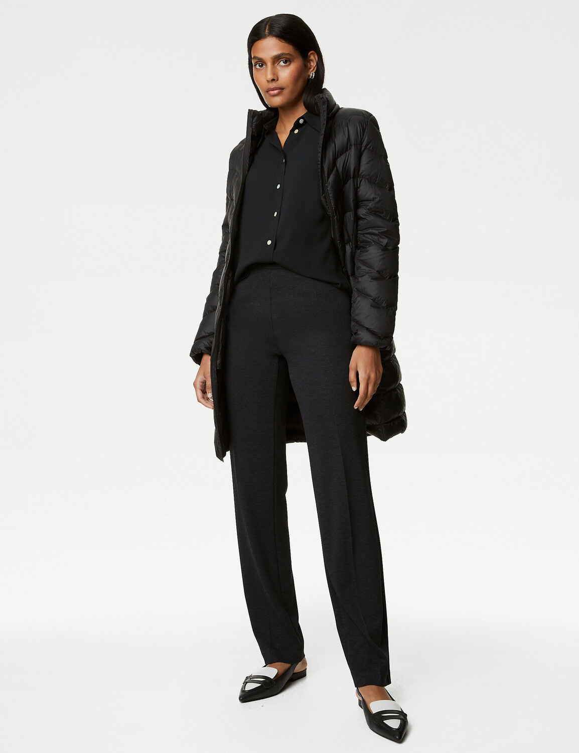 

Прямые брюки из эластичного джерси Marks & Spencer