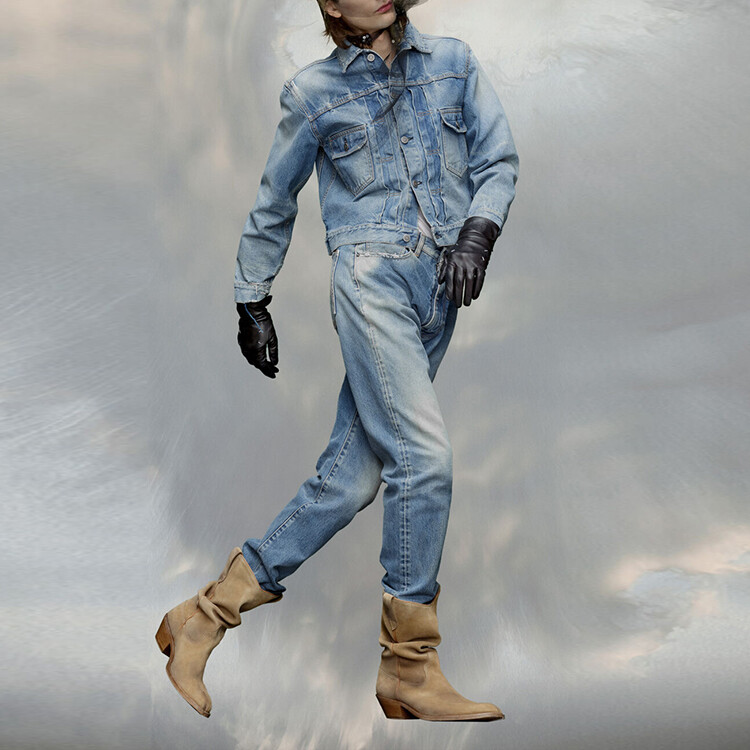 Джинсовая куртка унисекс светло-индиго Maison Margiela, индиго — фото 4