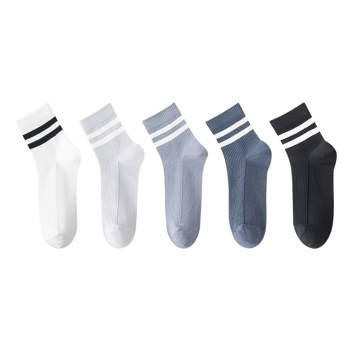 

Cat Man Miiow Мужские носки до середины икры MIIOW, 5 двойных (черный 2 + белый 3)