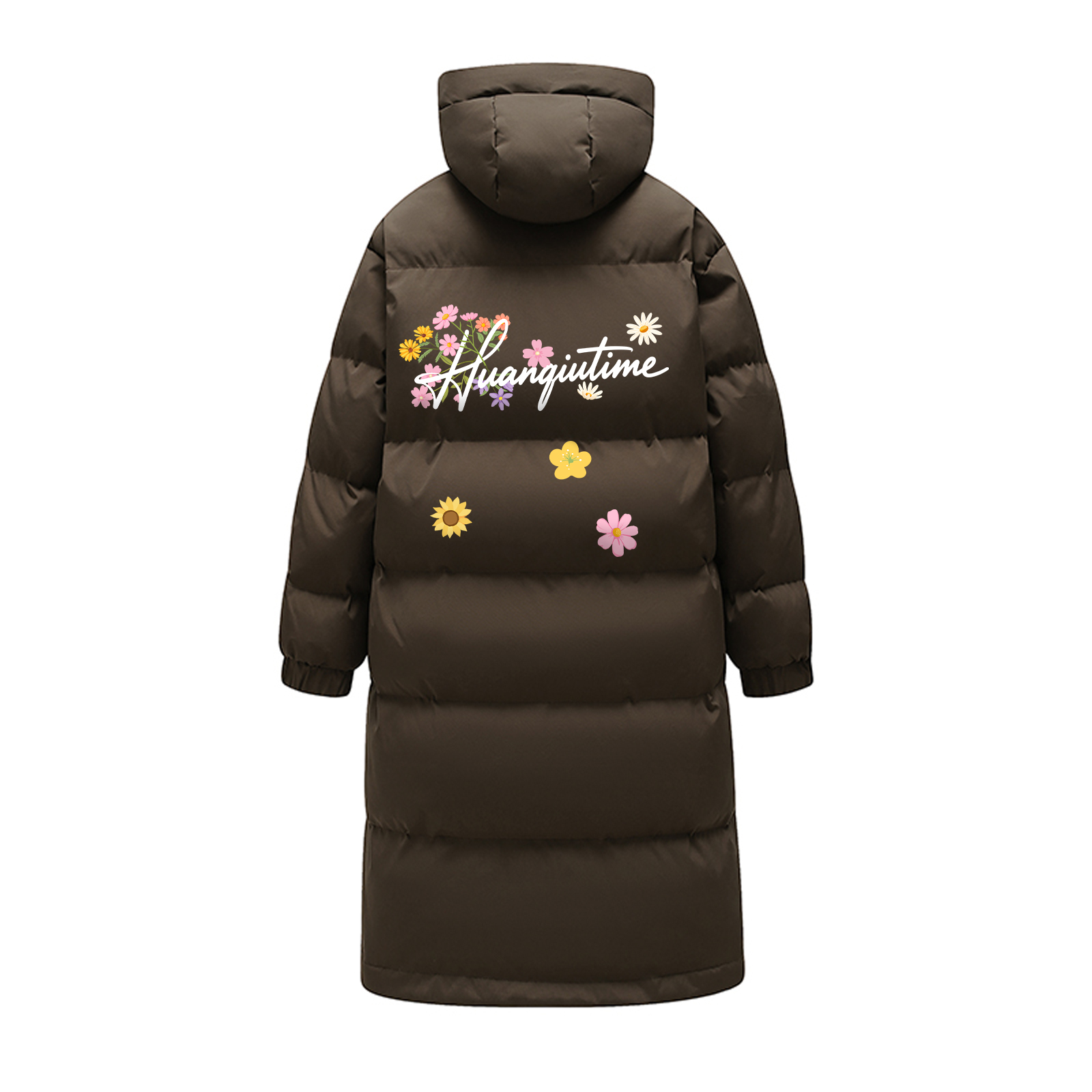 

Пуховик Unisex с капюшоном утепленный стеганый HUANQIU, coffee