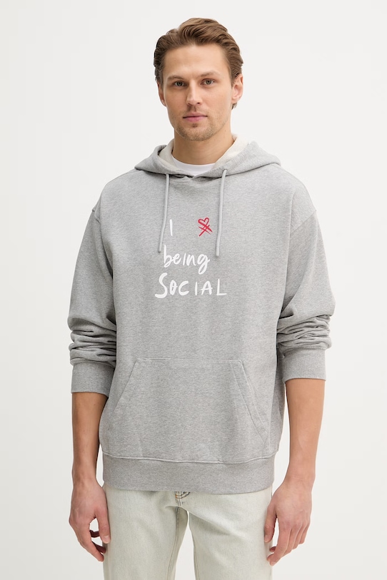 

Хлопковая толстовка United Colors of Benetton, серый