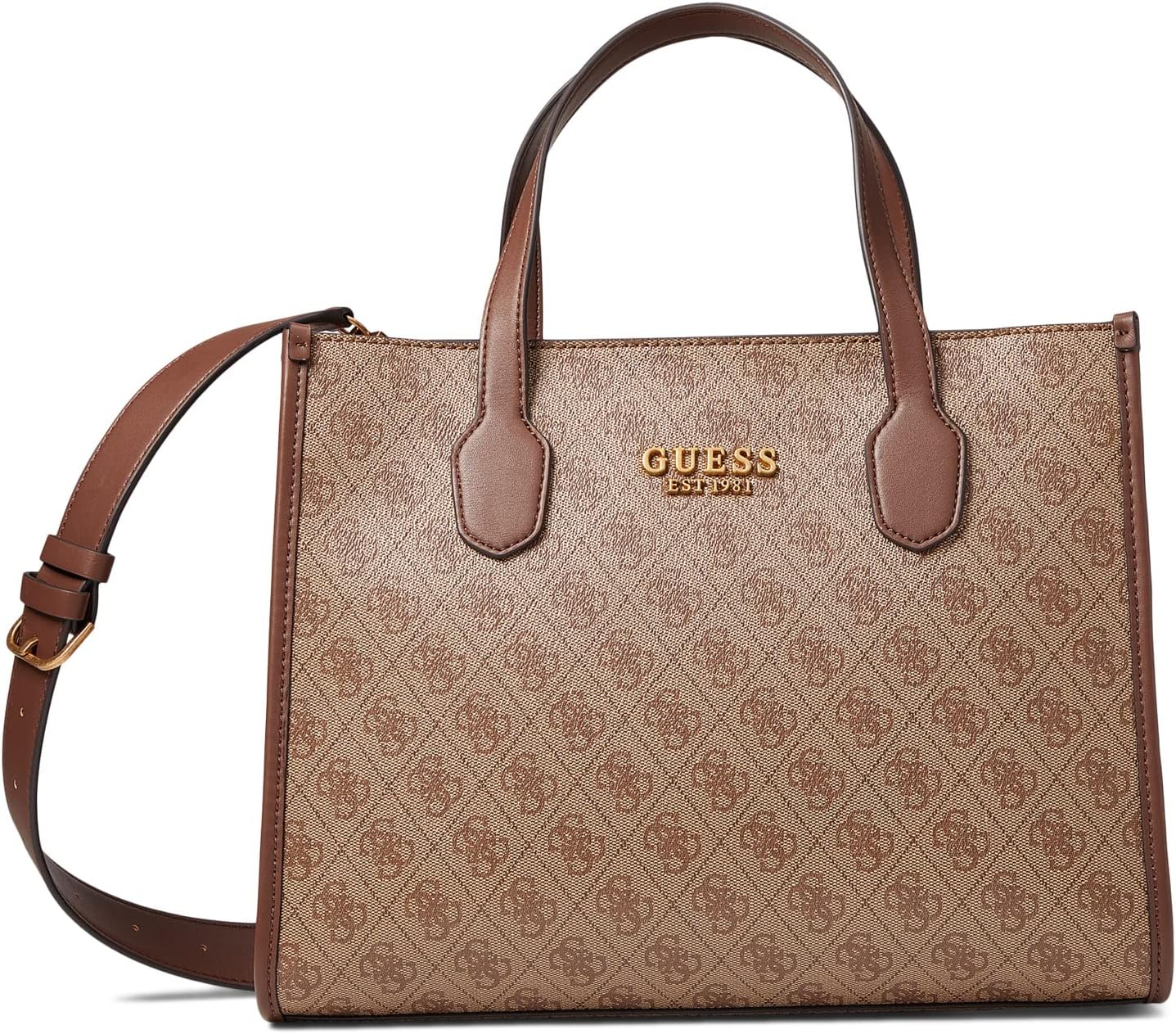 

Сумка GUESS Silvana Small Tote, цвет Latte Logo/Brown