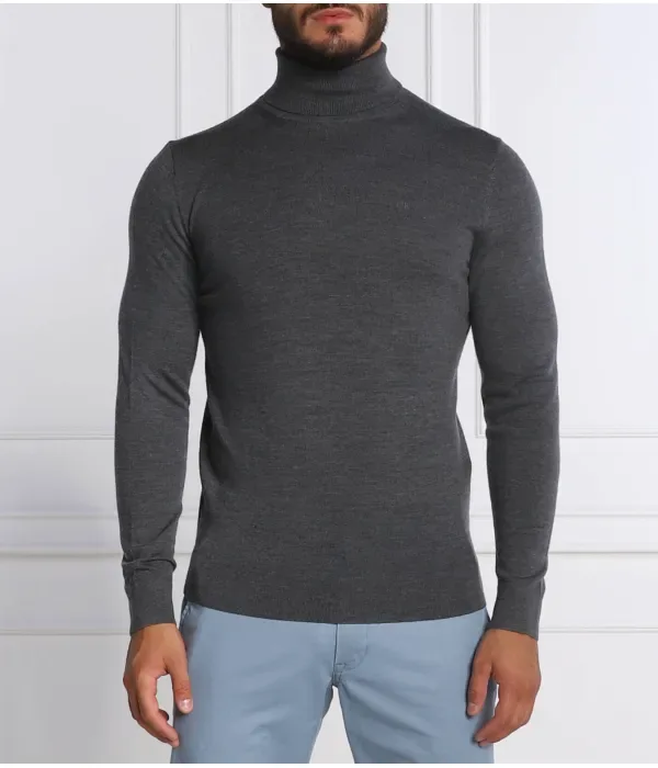 Шерстяная водолазка slim fit Calvin Klein, серый