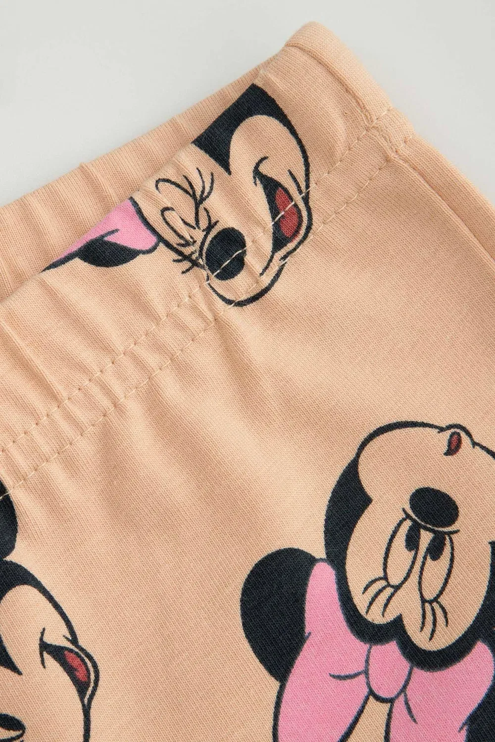Леггинсы с принтом Minnie Mouse Coccodrillo, бежевые — фото 3