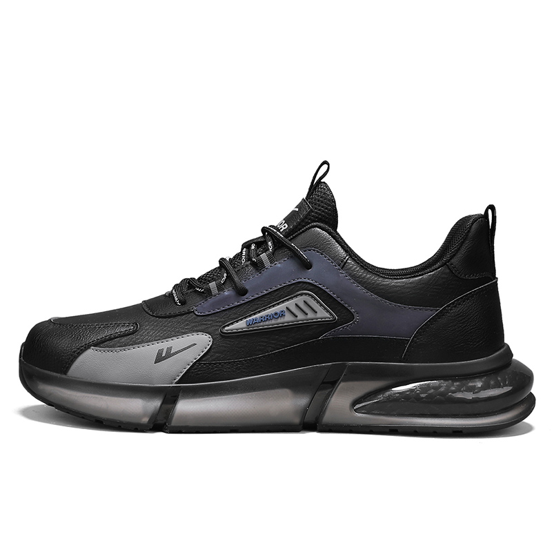 

WARRIOR Мужские повседневные кроссовки low top Abrasion Resistant Coverage Height Increasing черно-серые