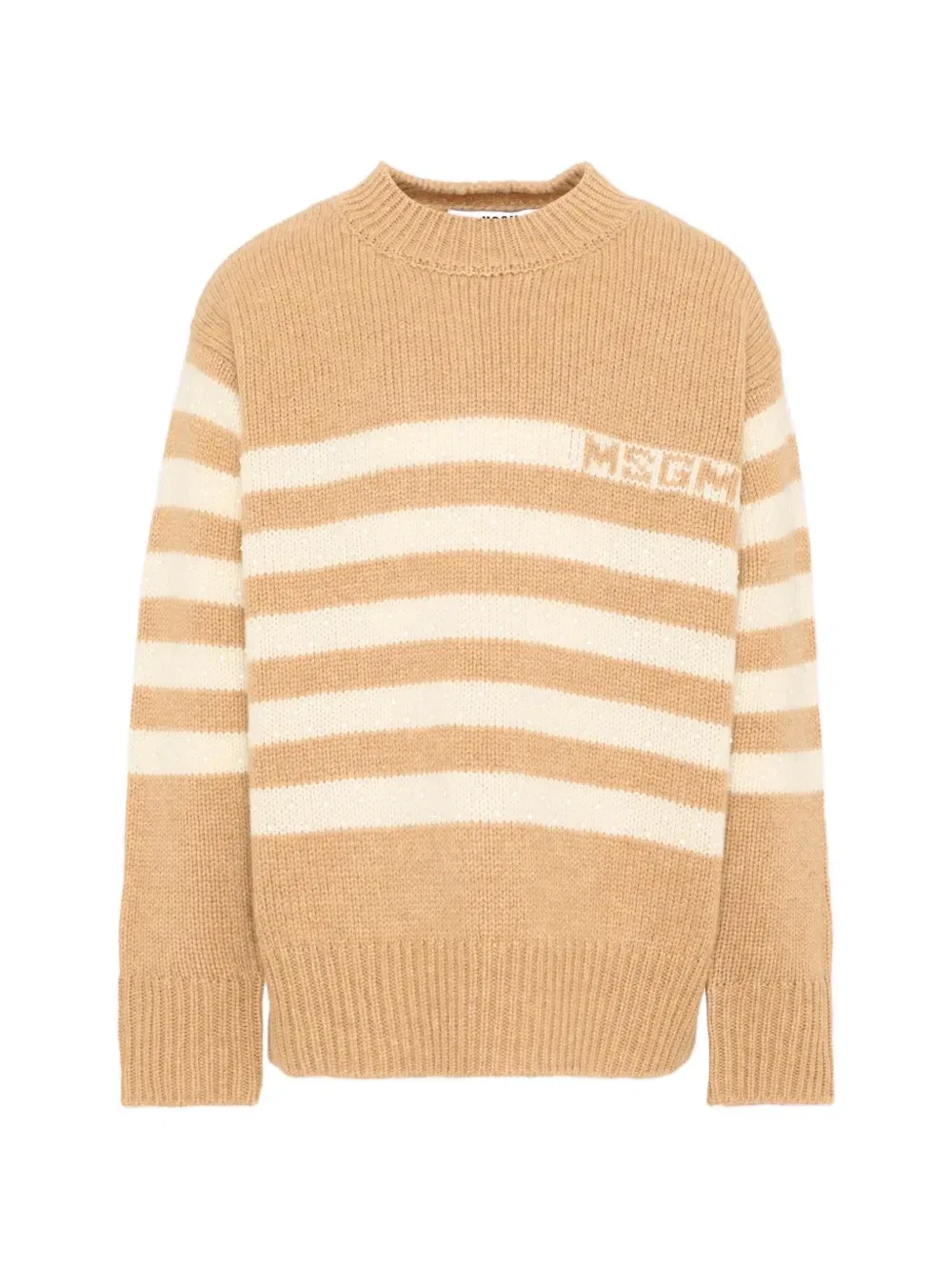 Полосатый свитер Msgm Kids, бежевый