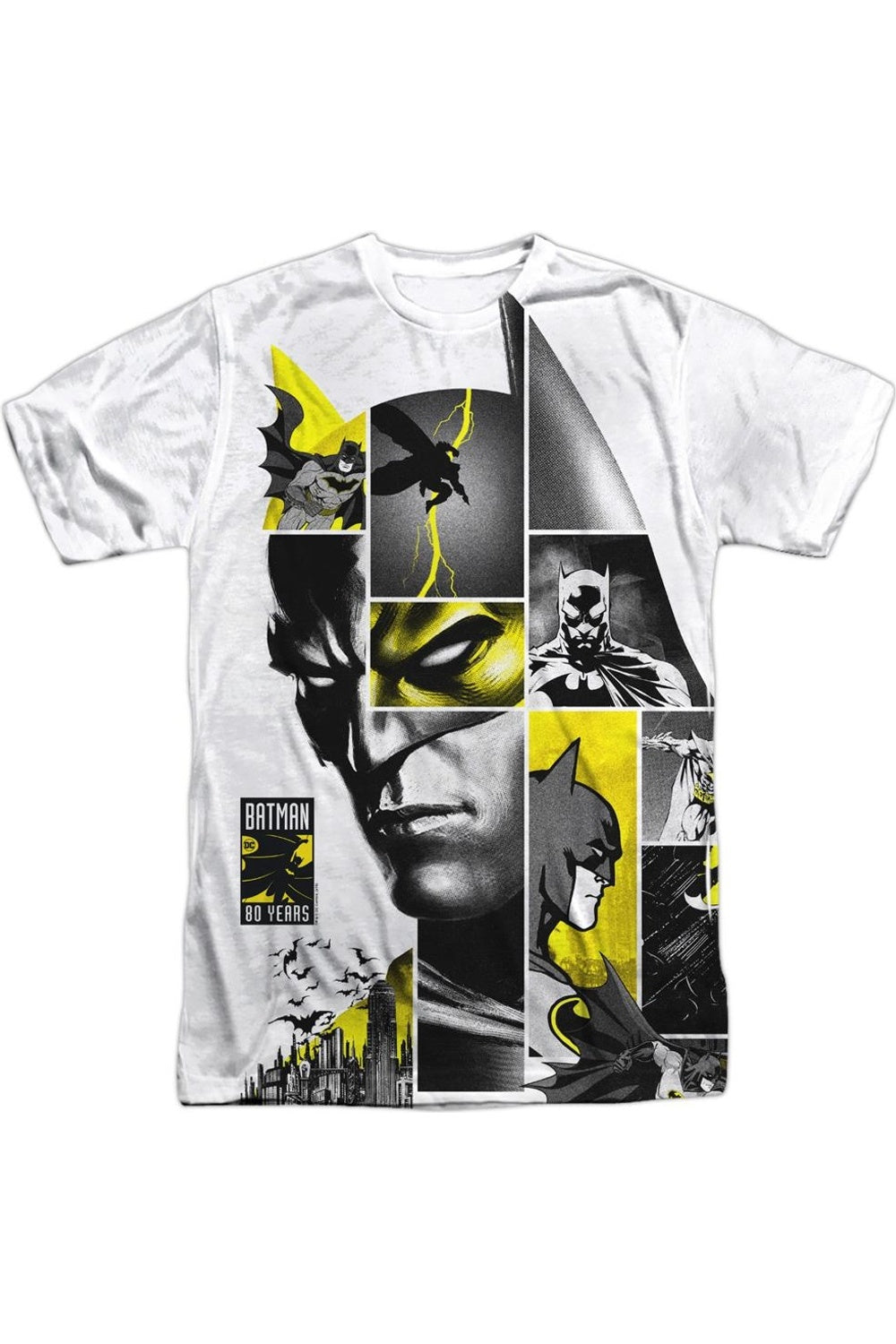 

Футболка / майка Batman 80th Panels с коротким рукавом для взрослых из полиэстера Gildan, белый