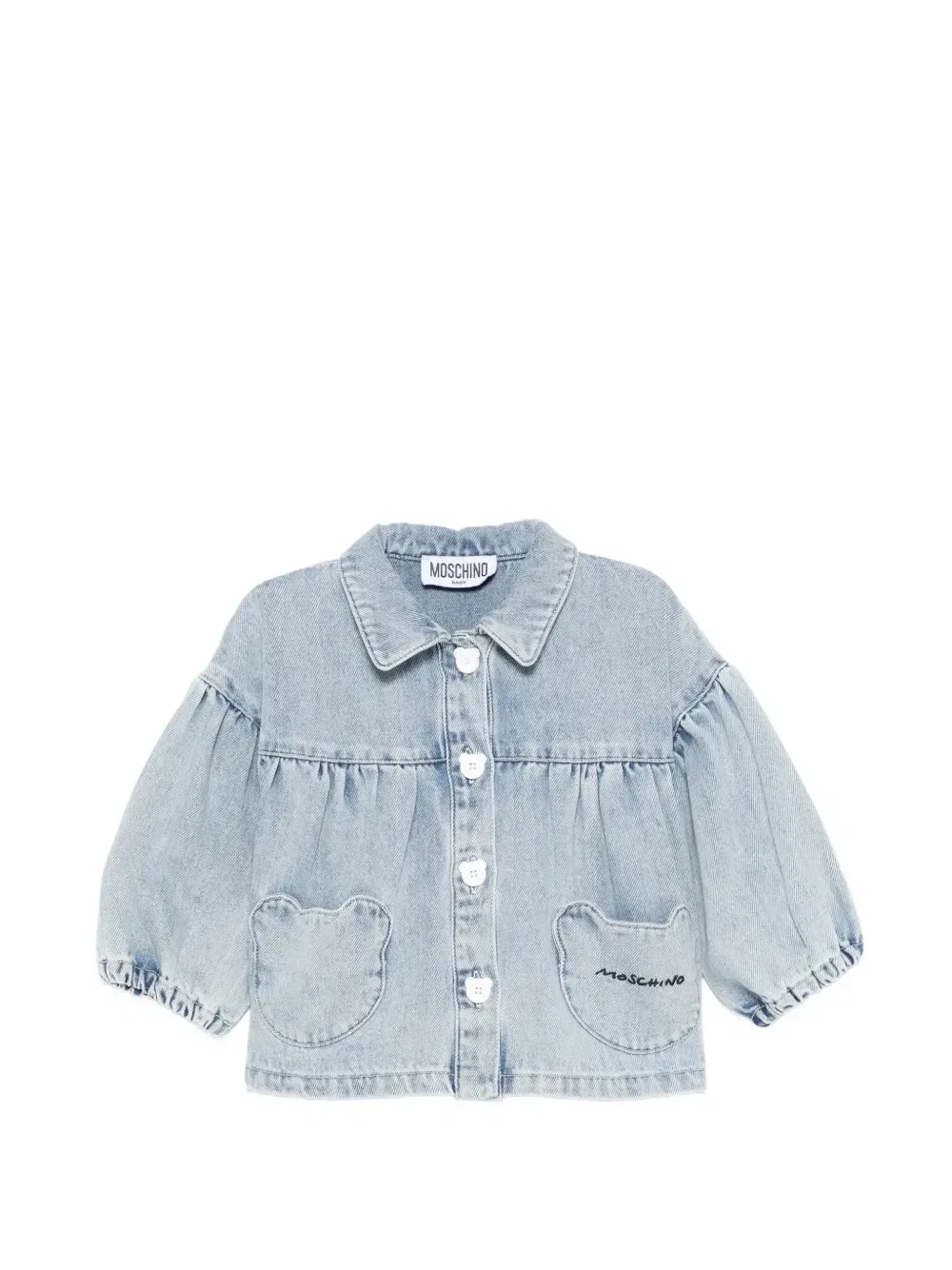 Куртка с объемными рукавами и карманами Moschino Kids, синий