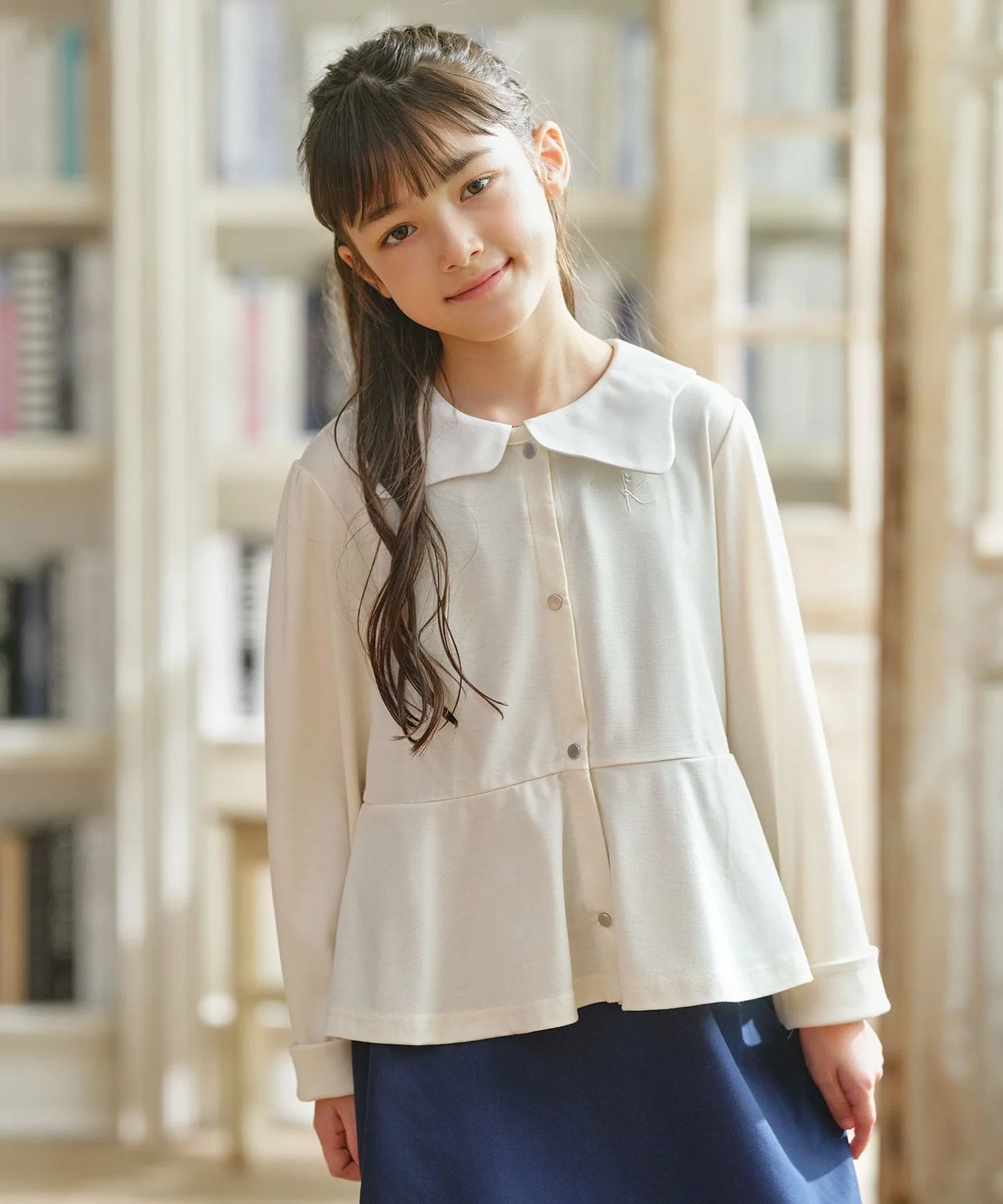 [150-160 см] Гладкий кардиган на кнопках Kids Suite, Ivory [002]