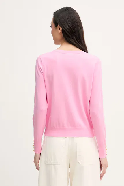 Свитер из хлопка Sweter damski z bawełną Tommy Hilfiger, розовый — фото 3