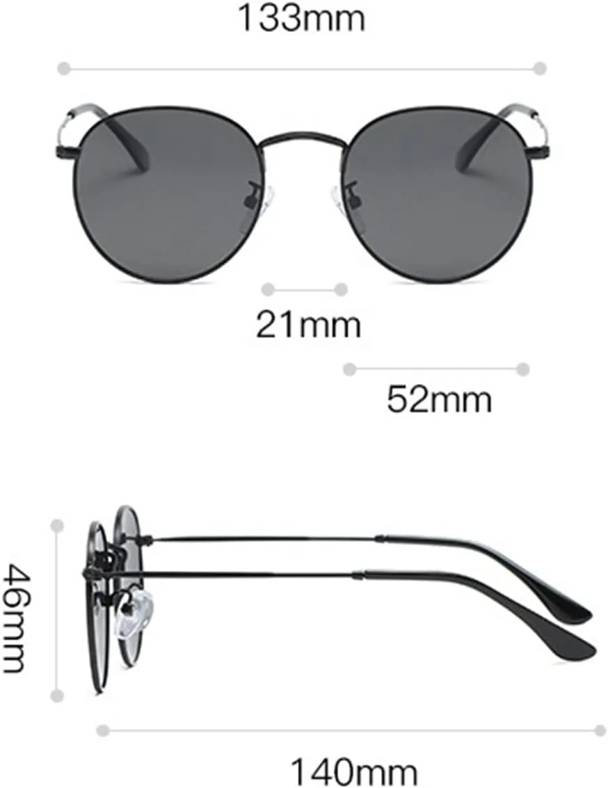 

Ретро поляризованные круглые солнцезащитные очки с металлическим оправой для мужчин и женщин, для улицы, пляжа и спорта (Цвет: G, Размер: Средний) GAOXIN