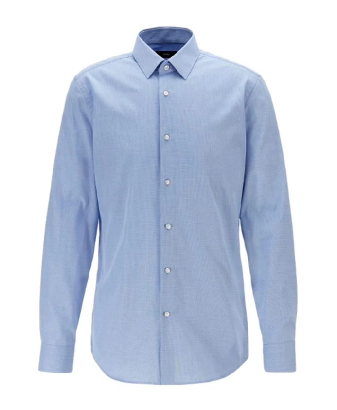 

Рубашка Celeste из хлопкового поплина приталенного кроя Hugo, синий