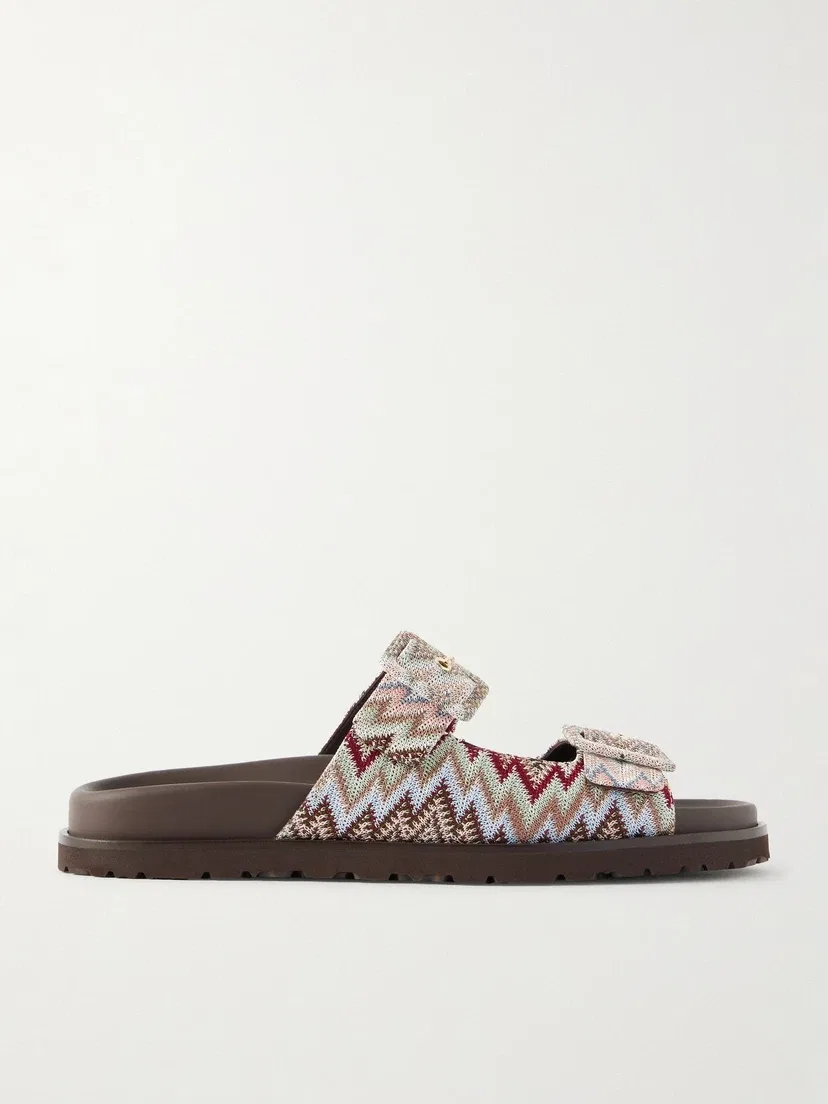 Сандалии «Клеа» в полоску из плетеной ткани Missoni, мультицвет