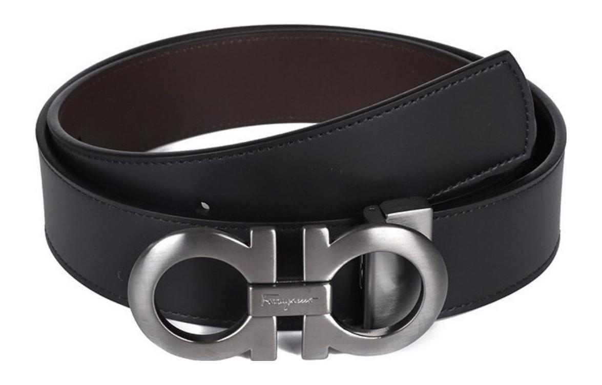 

Двусторонний и регулируемый ремень Gancini Ferragamo, черный