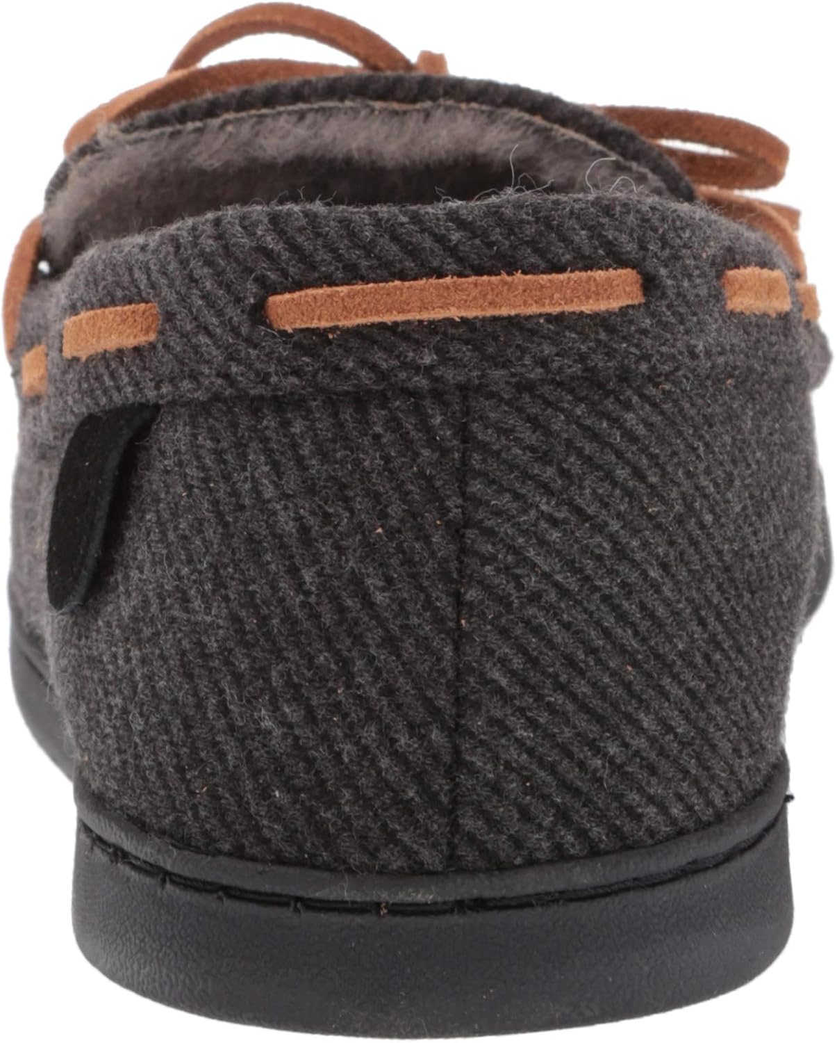 Тапочки Fireside от Dearfoams для мужчин, модель Grafton Microwool с мехом овчины Fireside By Dearfoams, черный — фото 3