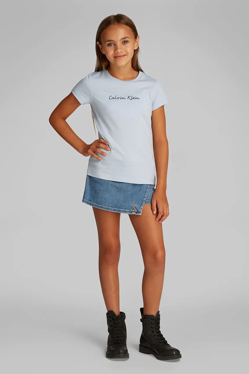 

Хлопковая футболка для детей Calvin Klein Jeans, синий