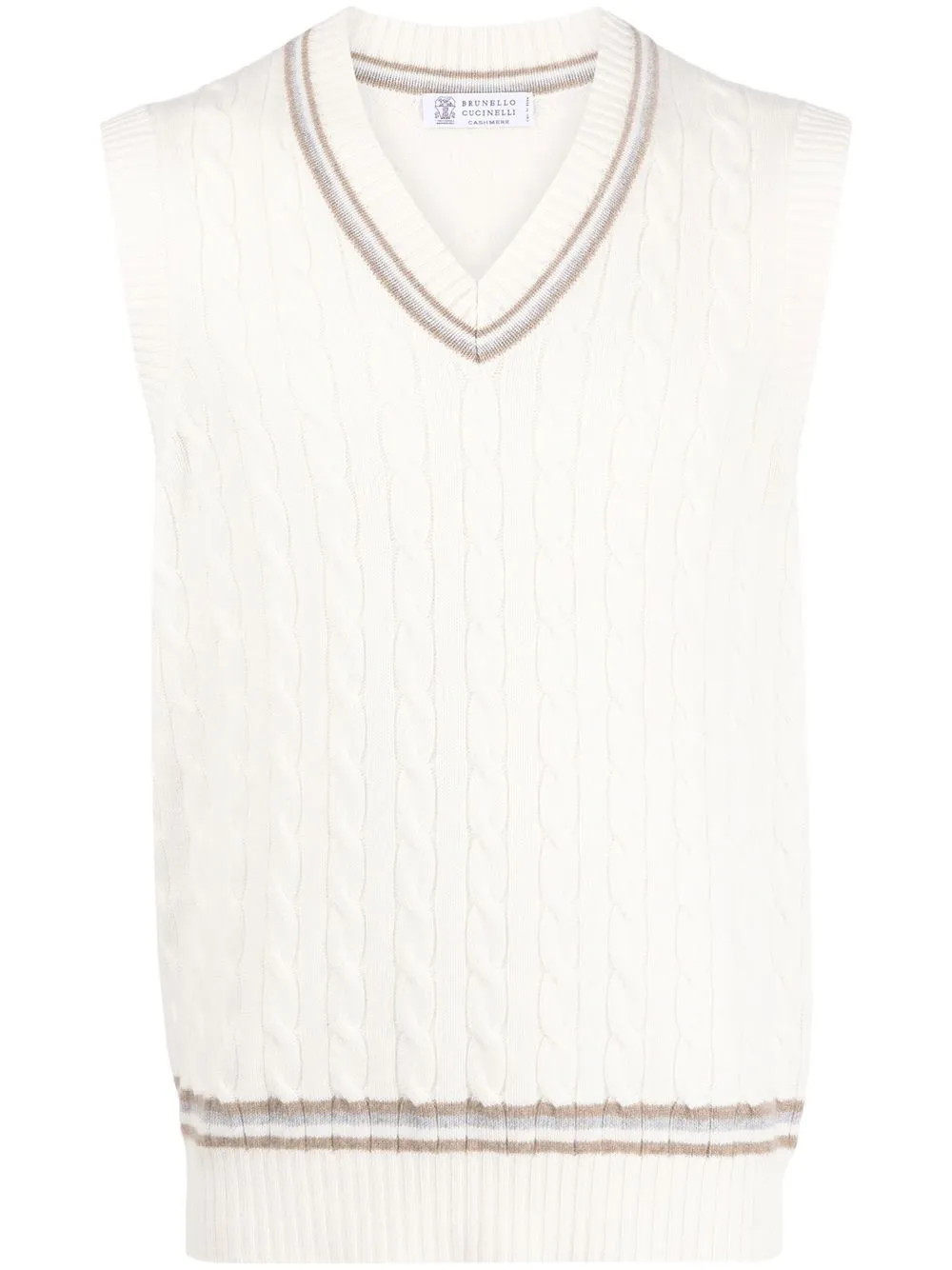 

Жилет фактурной вязки Brunello Cucinelli, белый