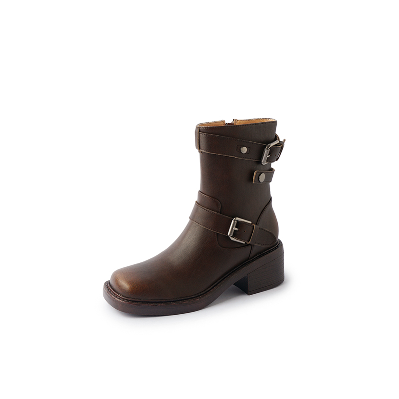 Yeezyy Reezy Ботильоны женские коричневые на каблуке 5,5 см, цвет Brown