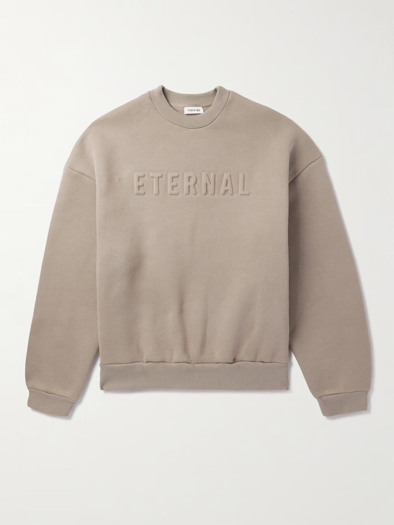 

Толстовка Eternal Oversized с тисненым логотипом из хлопчатобумажной смеси с джерси FEAR OF GOD, серо-коричневый