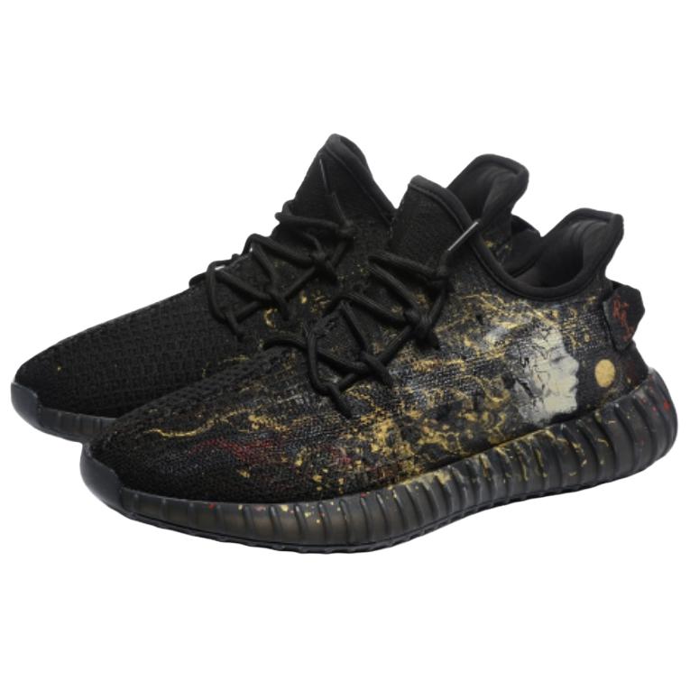 Yeezy Boost 350 V2 амортизирующие и дышащие низкие повседневные кроссовки men's Adidas Originals, черный — фото 3