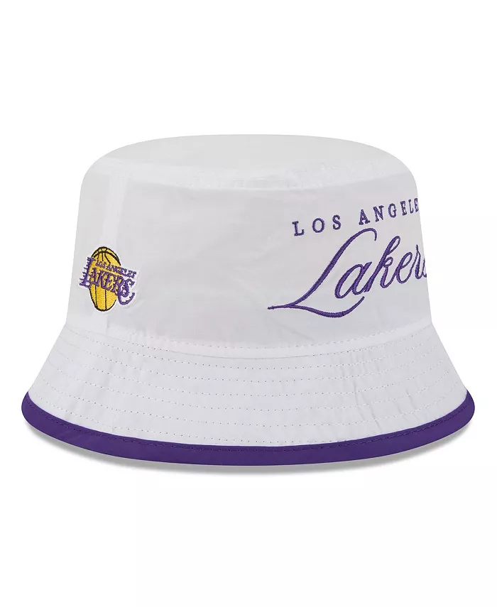 

Мужская бело-фиолетовая нейлоновая шляпа-ведро Los Angeles Lakers 2025 NBA Draft New Era