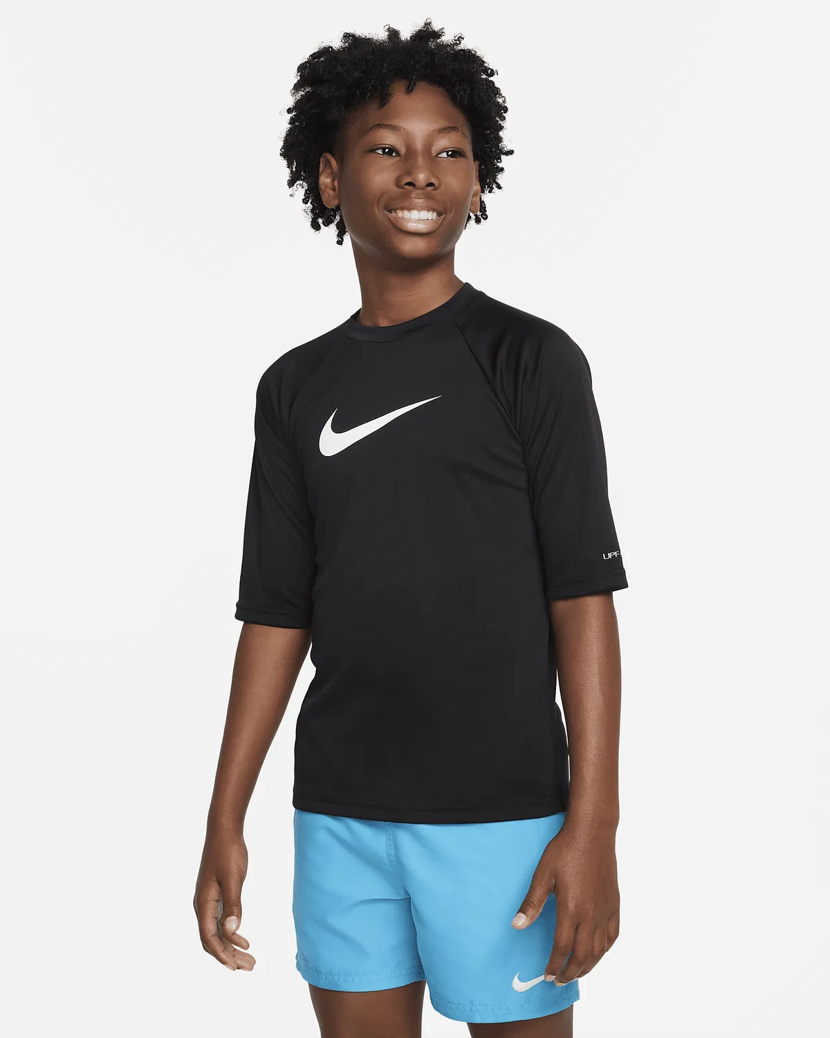 Детская футболка Nike Swim Hydroguard Essential Dri-FIT UV с коротким рукавом, Black
