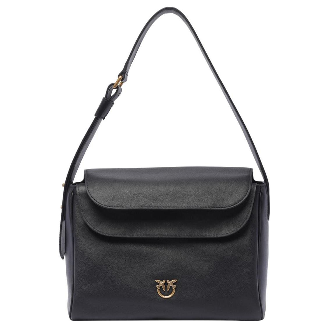 

Сумка через плечо из телячьей кожи PINKO женская черная