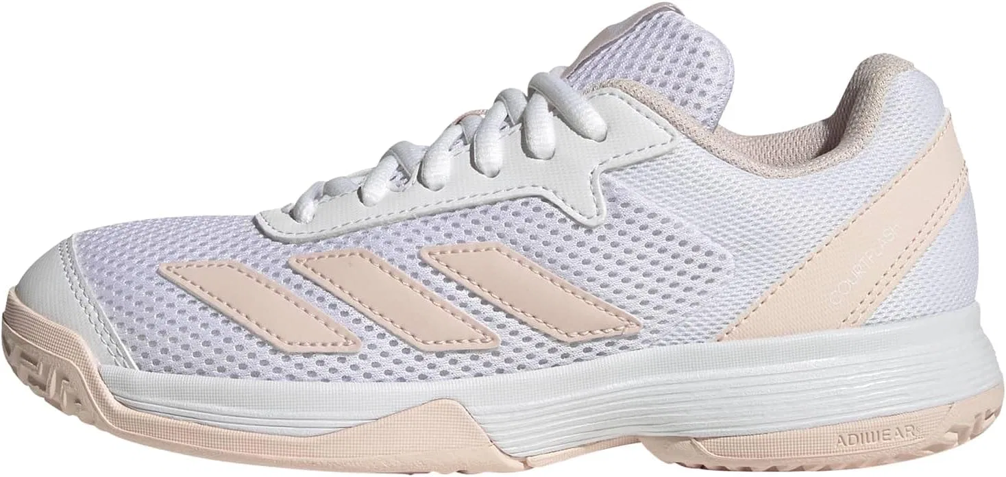 Детские теннисные кроссовки adidas Courtflash, белый/розовый