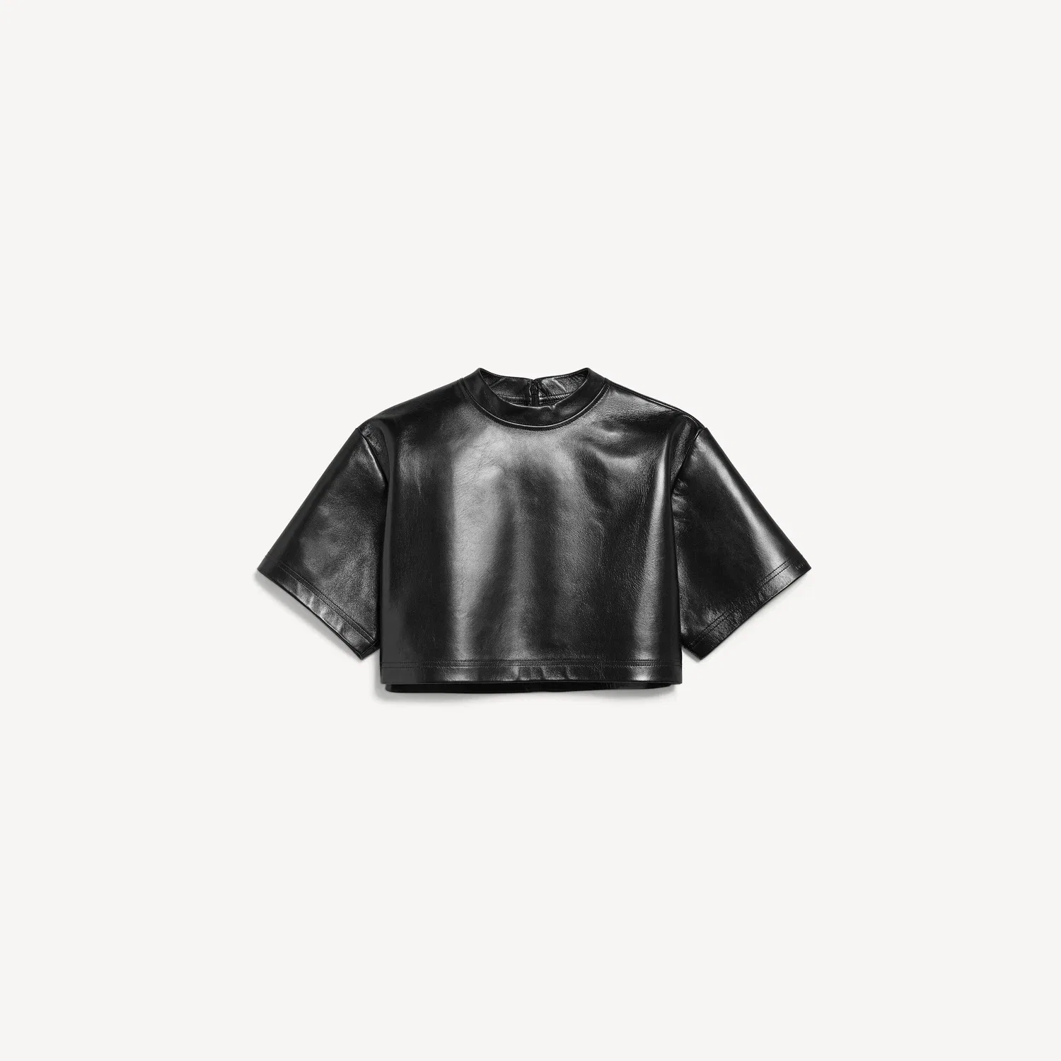 Женская укороченная футболка черного цвета BALENCIAGA, черный