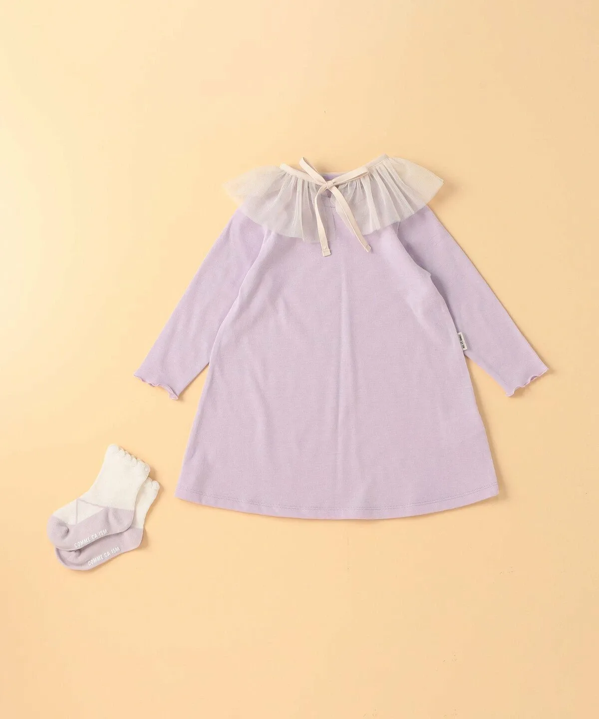 Подарочный набор из платья и носков (80 см/90 см) Comme Ca Ism, lilac — фото 2