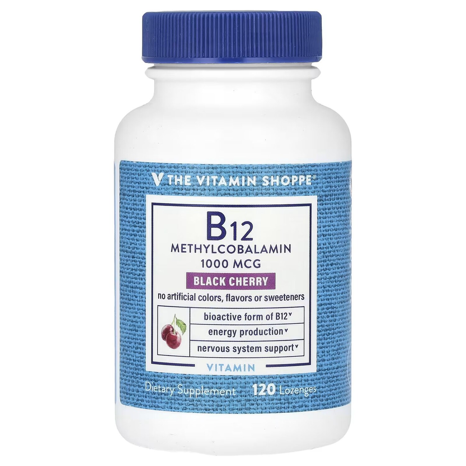 

B12, черная вишня, 1000 мкг, 120 пастилок The Vitamin Shoppe