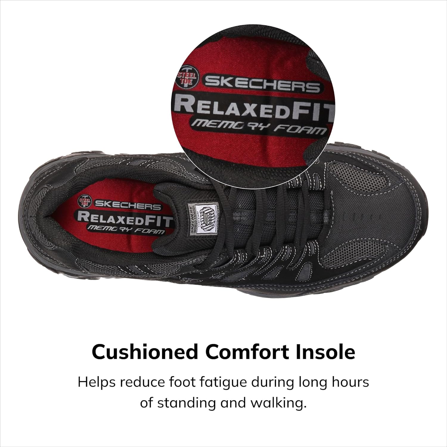 Мужские защитные туфли Skechers Cankton с стальным носком, черный — фото 4