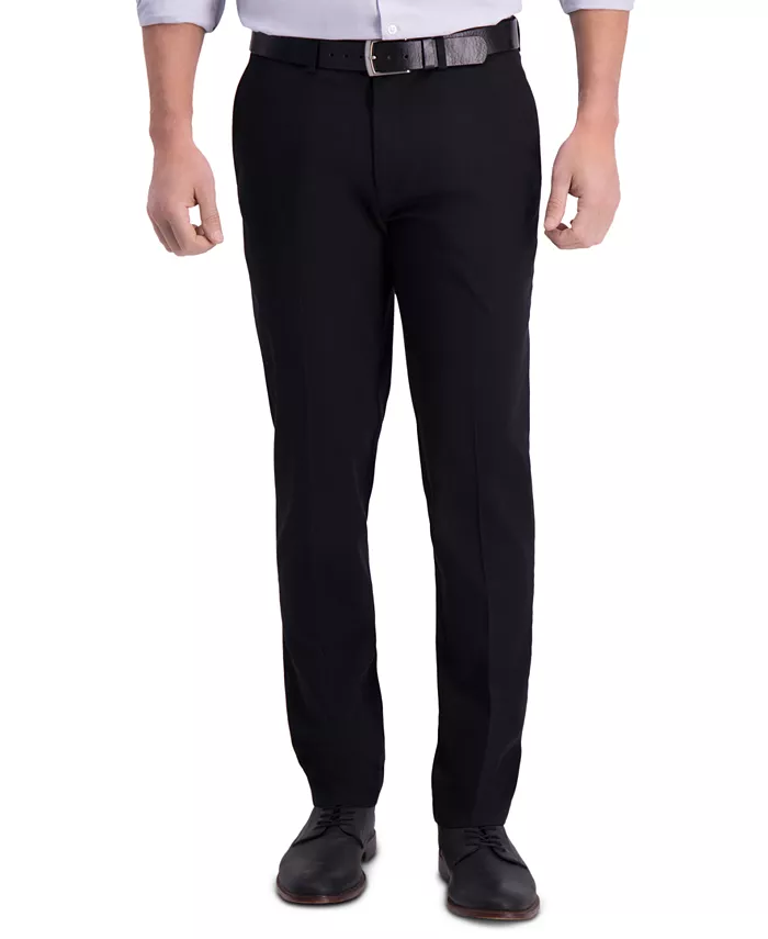 

Мужские брюки Premium Khaki Slim-Fit с плоской передней частью, не требующие глажки Haggar, черный