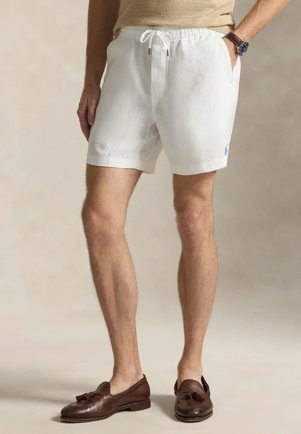 6-Дюймовые короткие шорты из льна в стиле поло преппстер Polo Ralph Lauren, White