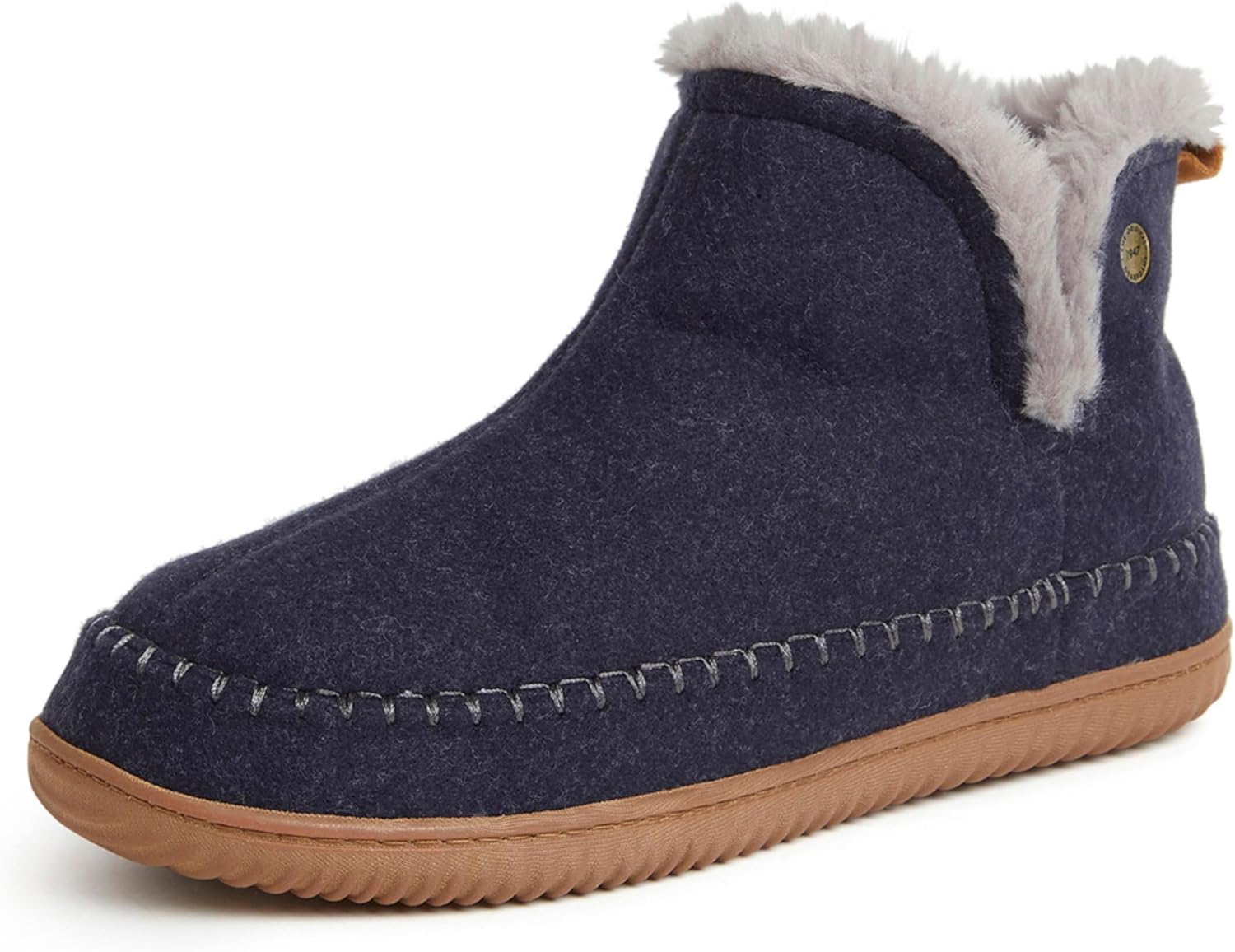 

Мужские домашние тапочки Dearfoams с мемори-пенной стелькой Brixen, высокие до щиколотки - Подарки для мужчин, темно-синий