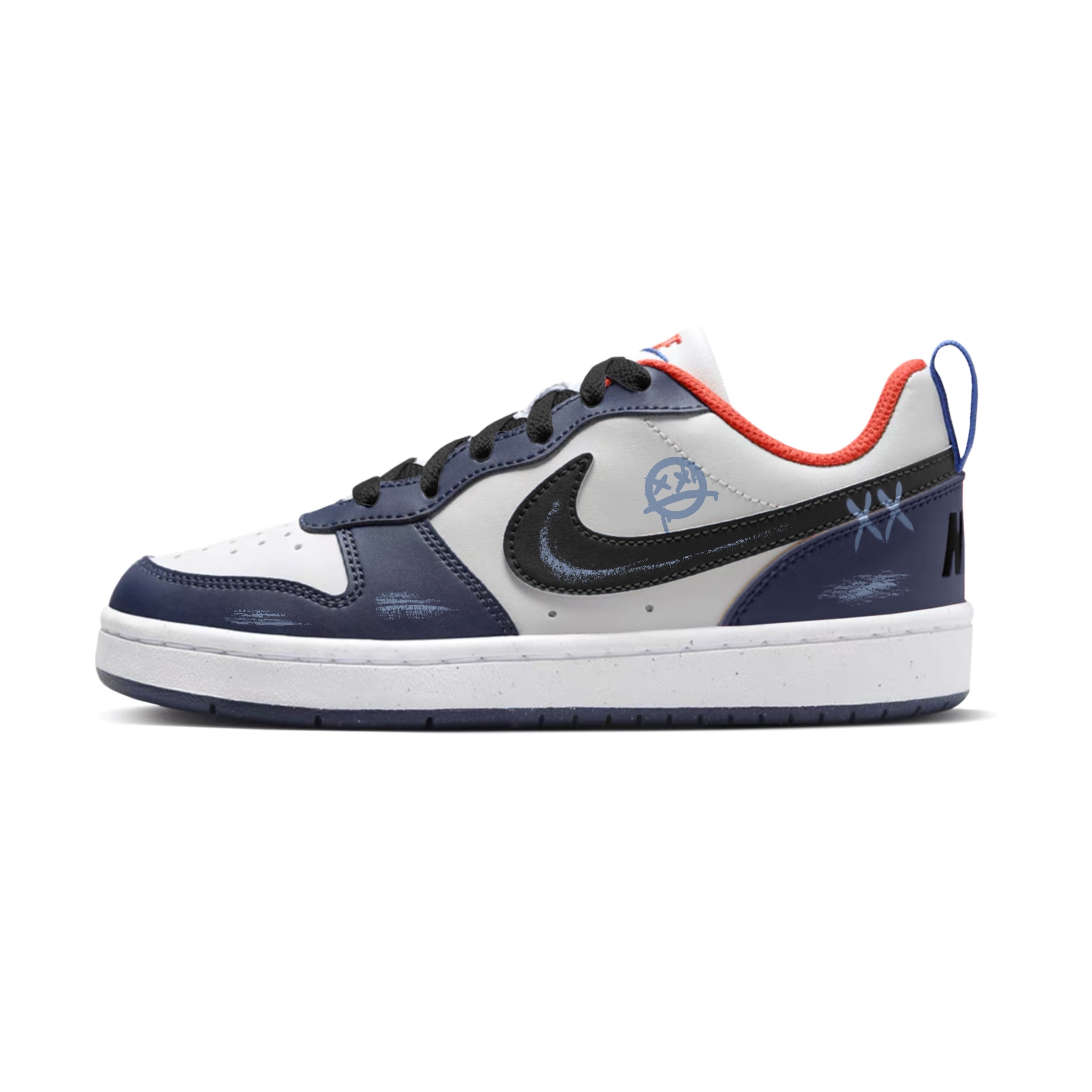 

Дышащие низкие кроссовки для скейтбординга Court Borough Low для детей и подростков Nike, темно-синий
