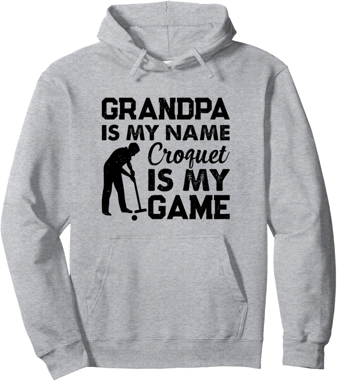 

Меня зовут дедушка, крокет - моя игра, толстовка для игрока в крокет Croquet Player Grandpa Croquet, серый