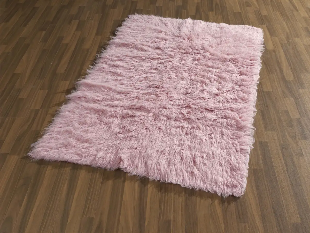 

Шерстяной ковер Böing Carpet "Flokati 1500 g", прямоугольный, ковер ручной работы, однотонный, чистая шерсть, ручная работа 70х140 см, цвет rosé